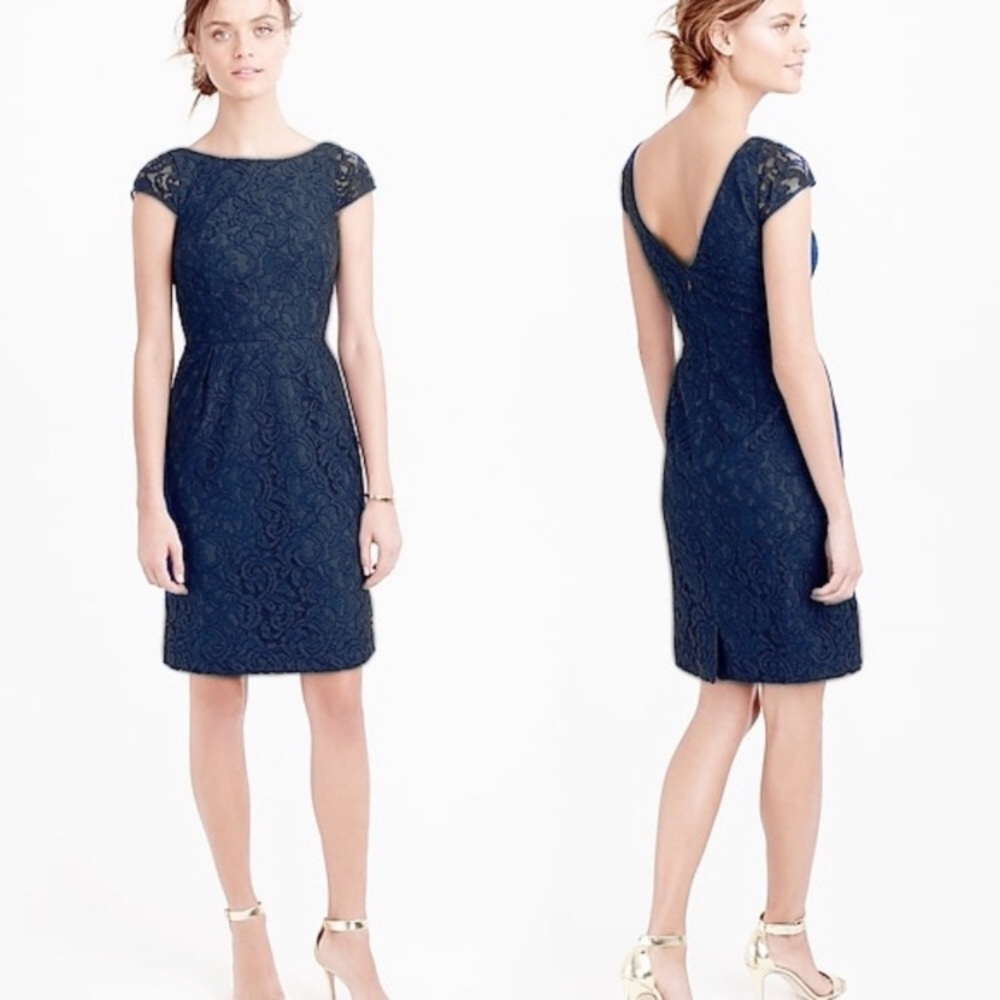 J Crew Elsa shift dress in navy blue